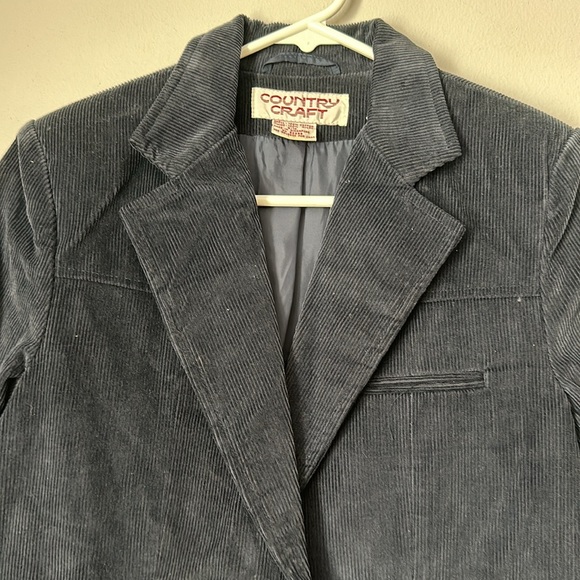 Vintage Corduroy Blazer Country Craft Size 9/10 Navy Blue - Picture 2 of 8